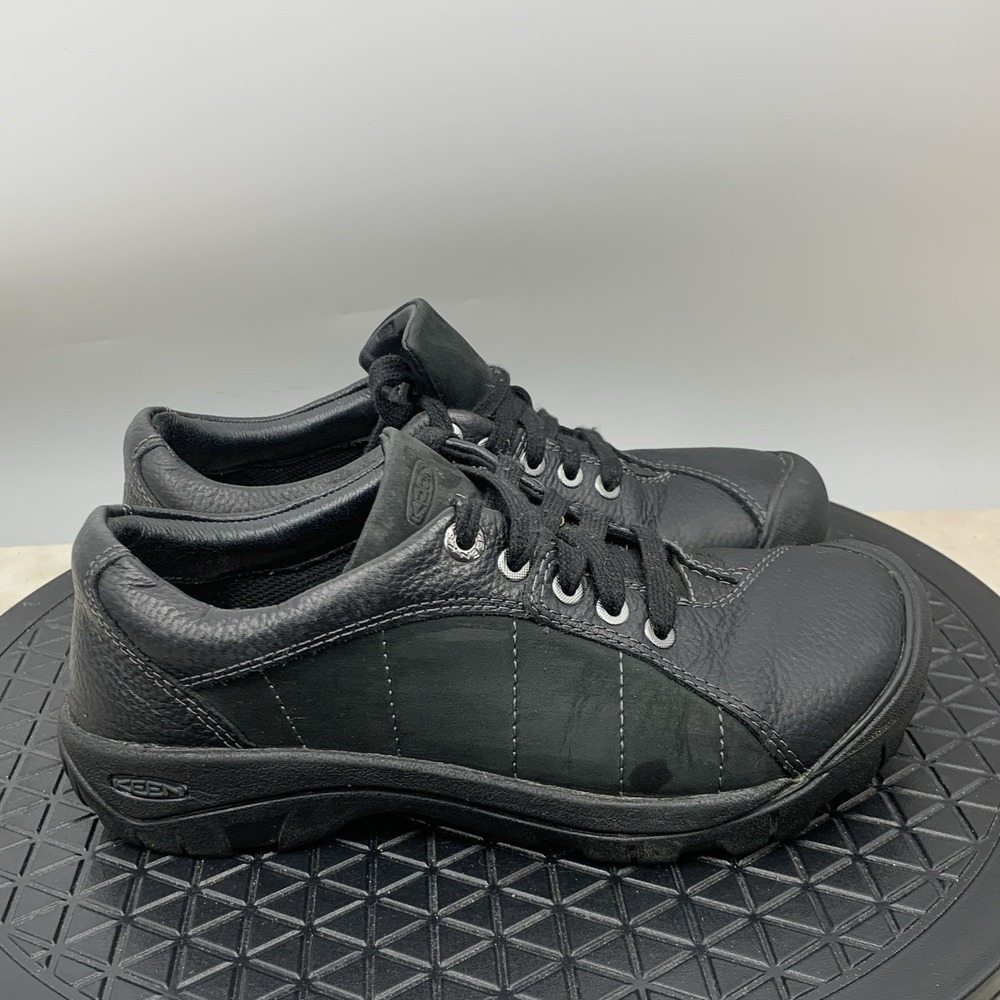 Keen Presidio Sneakers Women Size 8 Shoes Blackโ Leather Suede Low Lace Up